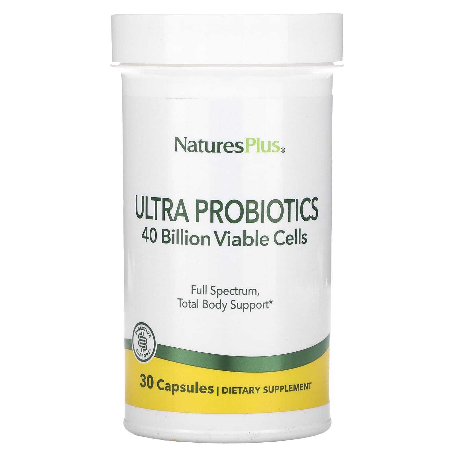 2 X NaturesPlus, Ultra Probióticos, 40 Mil millones, 30 Cápsulas