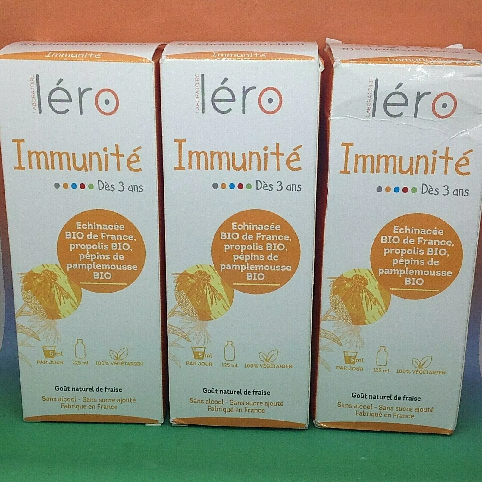 3x AUVEX PHARMA LERO IMMUNITE DES 3 ANS GOUT FRAISE 3X125ML 11/2023