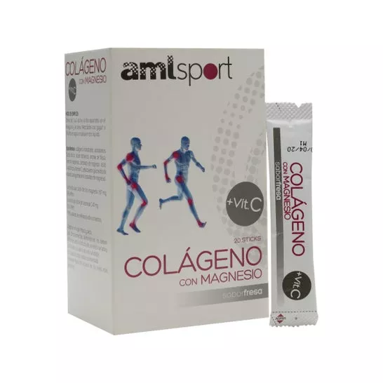 Amlsport colágeno con magnesio + vit. C fresa 20 sticksen oferta