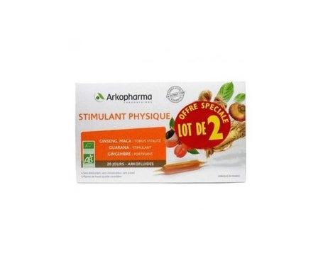 Arkopharma Arkofluide Estimulante Físico Orgánico 2 Cajas de 20 Ampollasen oferta