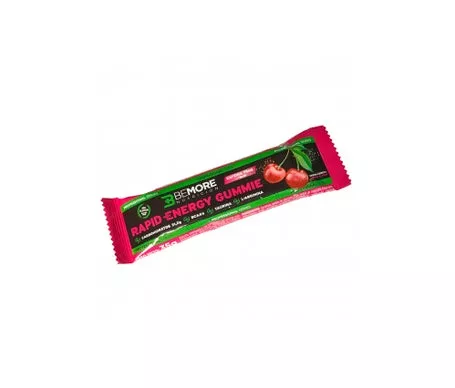 Bemore Rapid +Energy Gummie Bar con Cafeína y Taurina. Sin alérgenos. Sabor Cereza.en oferta
