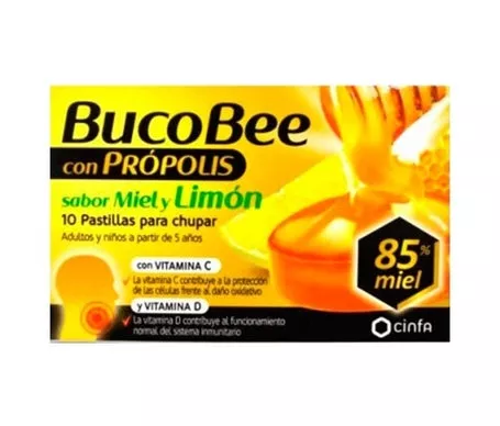 BucoBee con própolis/miel/limón 10 pastillasen oferta