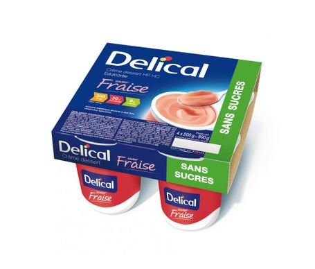 Delical Crème Dessert Edulcorée HP HC Fraise 4x200gen oferta