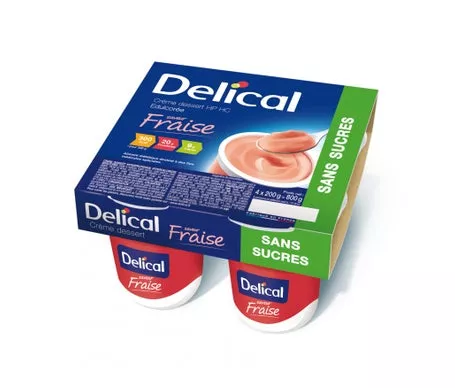 Delical Crème Dessert Edulcorée HP HC Fraise 4x200gen oferta