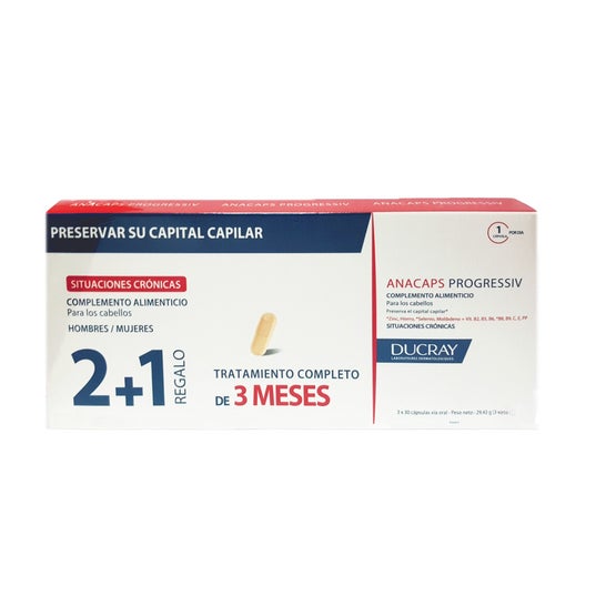 Ducray Anacaps Progressiv Caída Crónica 3x30compen oferta