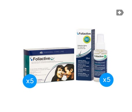Foliactive pastillas 5udsx60comp + spray loción 5udsx100mlen oferta