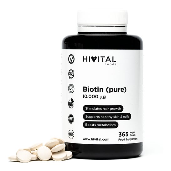 Hivital Foods Biotina 10.000 Mcg (Vitamina B7) 365 Compen Oferta