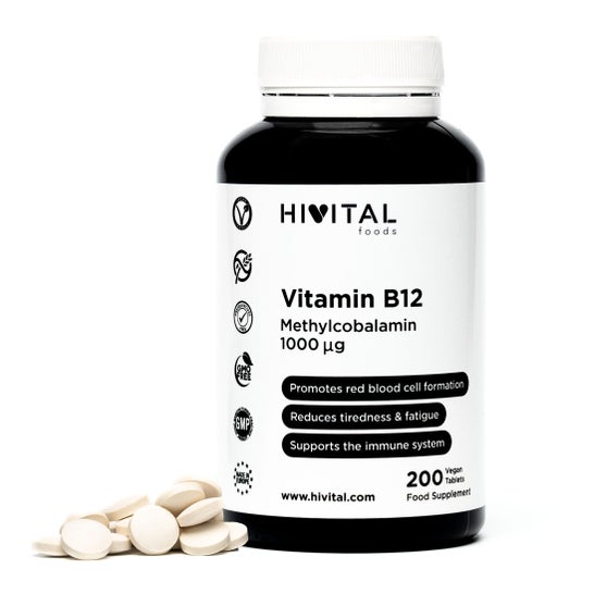 Hivital Foods Vitamina B12 Metilcobalamina 1000 Mcg 200 Comprimidos (Más De 6 Meses)En Oferta