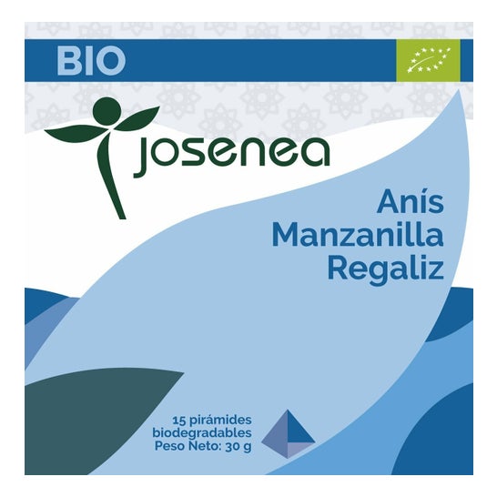 Josenea anís manzanilla regaliz bio caja 15 pirámidesen oferta