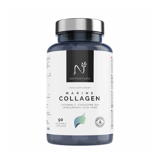 Natnatura Colágeno Marino Hidrolizado. Colágeno con ácido Hialurónico + Coenzima Q10 + Vitamina C + Zinc. 90 cápsulas vegetales.en oferta