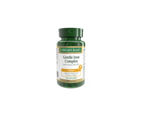 Nature's Bounty Hierro Gentle Complex con Vitaminas C & B12 100 Cáps.en oferta