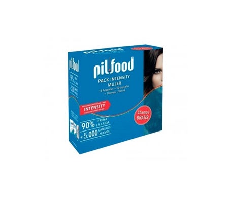 Pilfood Pack Intensity Mujer 15 Ampollas + 90 Cápsulas + Champú 200mlen oferta