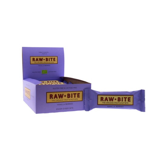Raw Bite Pack Barritas ecológicas de vainilla y frutos rojos 12x50gen oferta