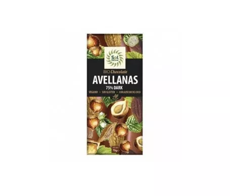 Solnatural Choco Negro 70% Avellanas Bio 70gen oferta