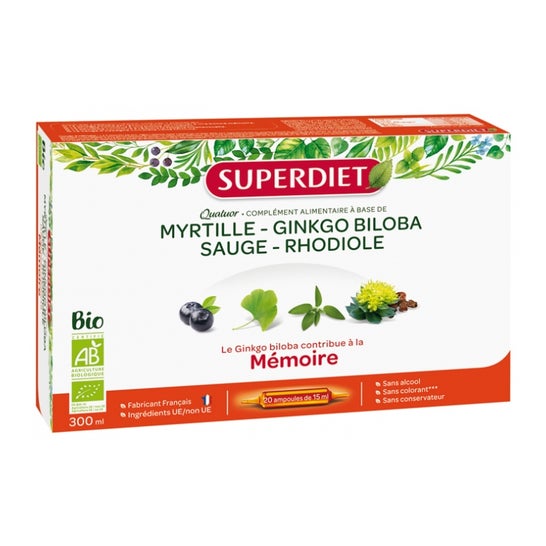Super Diet Quatuor Bacopa Memories Orgánico 20 ampollas de 15mlen oferta