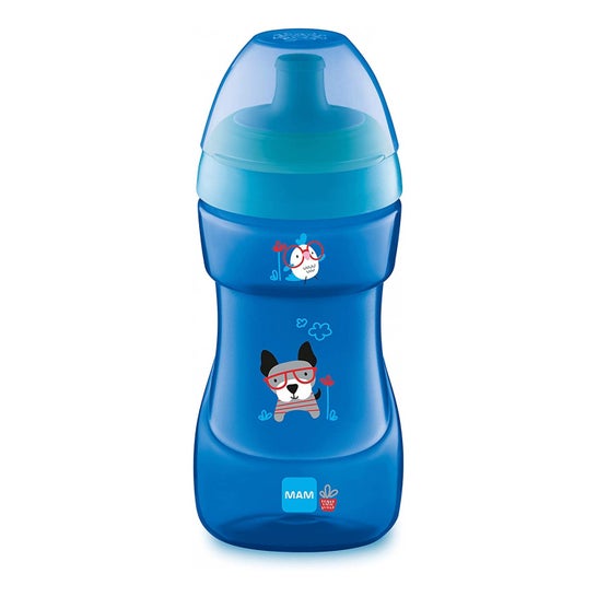 Vaso Con Tapon Deportivo Azul Mam Sports Cup +12 M 330 Mlen oferta