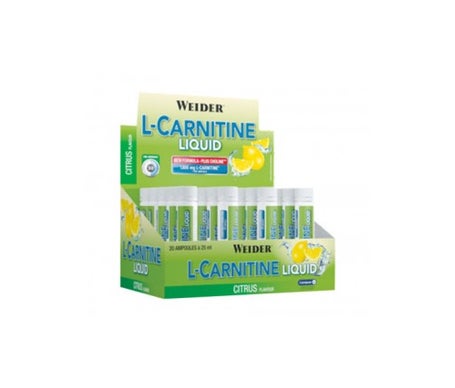 Weider L-carnitina liquid sabor limón 20amp x 25mlen oferta