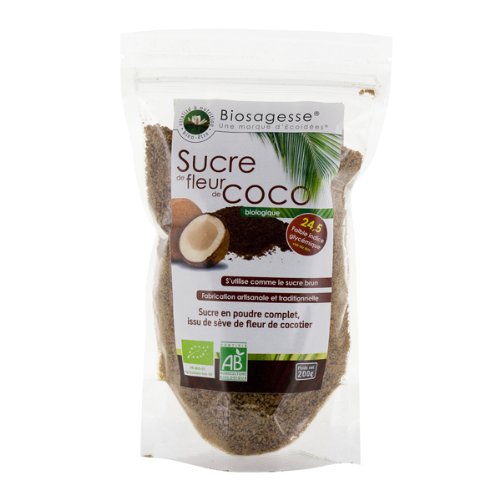 Azúcar de coco orgánico, azúcar de flor de Coco, índice glucémico bajo - Comercio Justo | 200g | Ecoidées