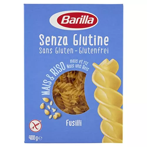 Barilla Pasta Fusilli sin gluten, pasta corta de maíz blanco, maíz amarillo y arroz integral, 400 g