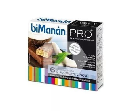 biManán® Pro snack chocolate y coco 6 barritasen oferta