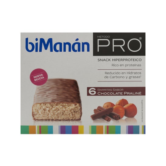 biManán® Pro barritas chocolate praliné 6 barritasen oferta