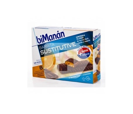biManán® Sustitutive sabor chocolate y naranja 8 barritasen oferta