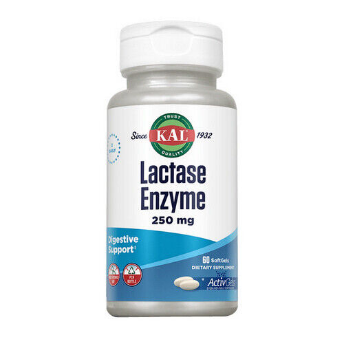 Enzima lactasa 60 cápsulas blandas 250 mg de Kal