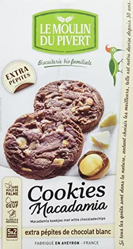 Le Moulin du Pivert Cookies Chocolate Blanco & Macadamia, 175g (Bio)