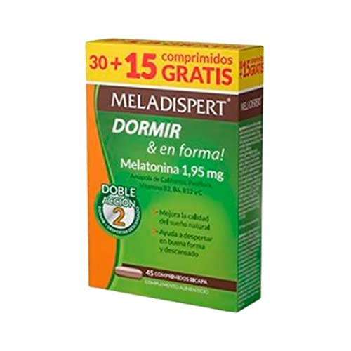 Meladispert Melatonina Dormir & en Forma Comprimidos, 30 Uds+REGALO 15 Uds