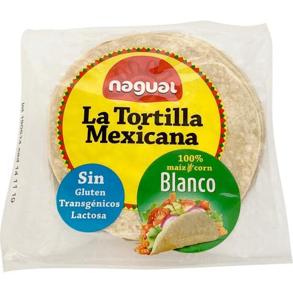 NAGUAL Tortilla DE MAIZ SIN Gluten 8/u, Estándar, Único