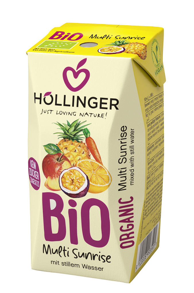 NÉCTAR MULTIFRUTAL + ZANAHORIAS SIN AZÚCAR ADITIVO (MULTI SUNRISE) BIO 200 ml - HOLL