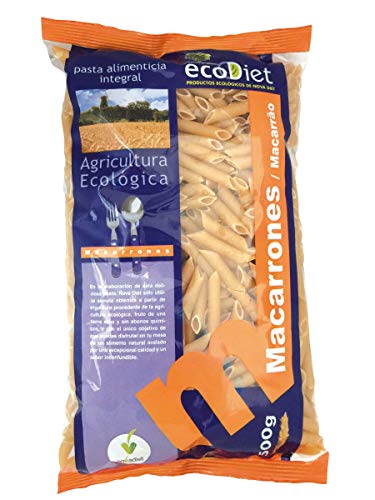 Novadiet MACARRONES INTEGRALES ECODIET Envase de 500 g, Negro, Estandar