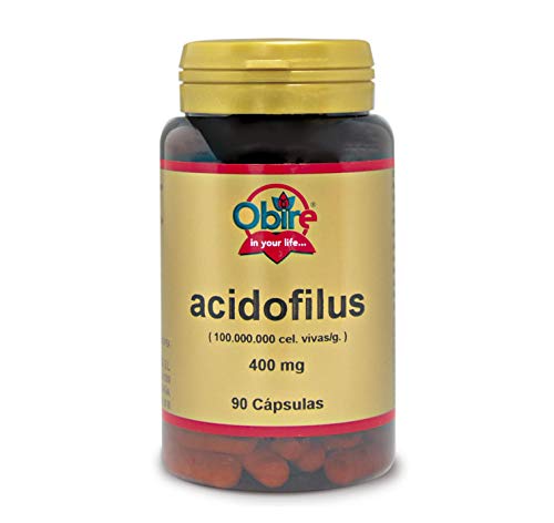Obire | Acidofilus 400 mg | (Lactobacillus Acidophillus 100.000.000 cel vivas/g.) 90 Cápsulas.