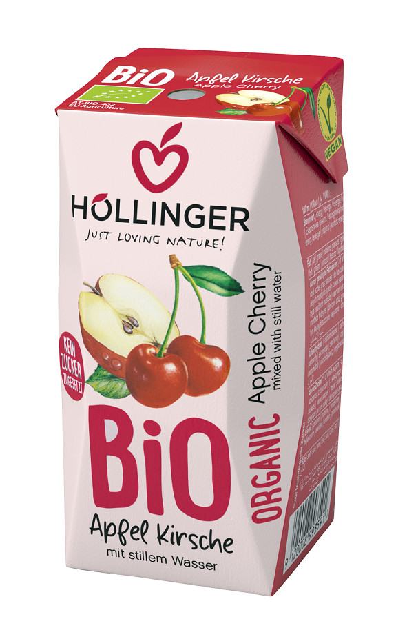 SÉCTAR DE MANZANA Y CEREZA SIN AZÚCAR AÑADIDO BIO 200 ml - HOLLINGER