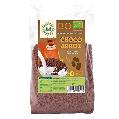 Solnatural Choco Arroz Sin Gluten Bio 250 G, Estándar, Único