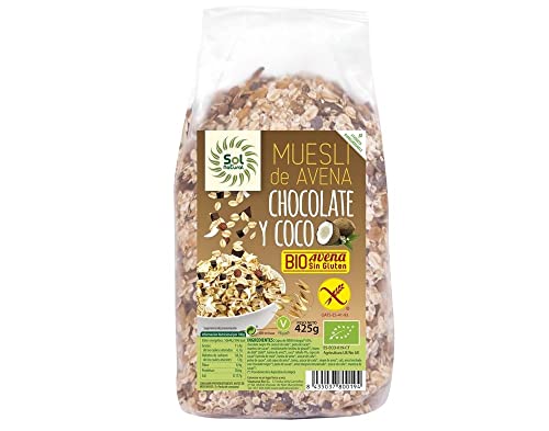 SOLNATURAL MUESLI DE Avena Coco-Chocolate S/G Bio 425 g, Estándar, Único