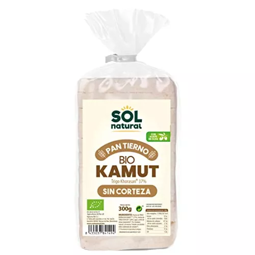 SOLNATURAL Pan TIERNO DE KAMUT SIN Corteza Bio 300 g, Negro