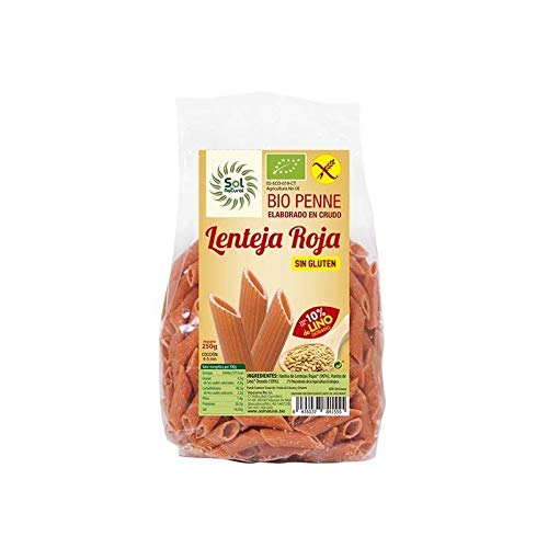 SOLNATURAL Penne LENTEJA ROJA con Lino Bio S/Gluten 250 g, No aplicable