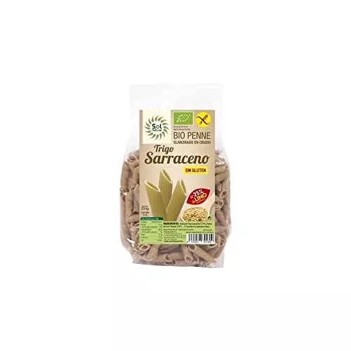 SOLNATURAL Penne Trigo SARRACENO-Lino Bio S/Gluten 250 g, Estándar, Único