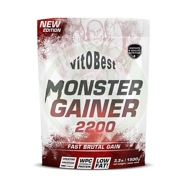 VitoBest - Monster Gainer 2200 x 1,5 kg - Ganador de masa muscular - Con creatin